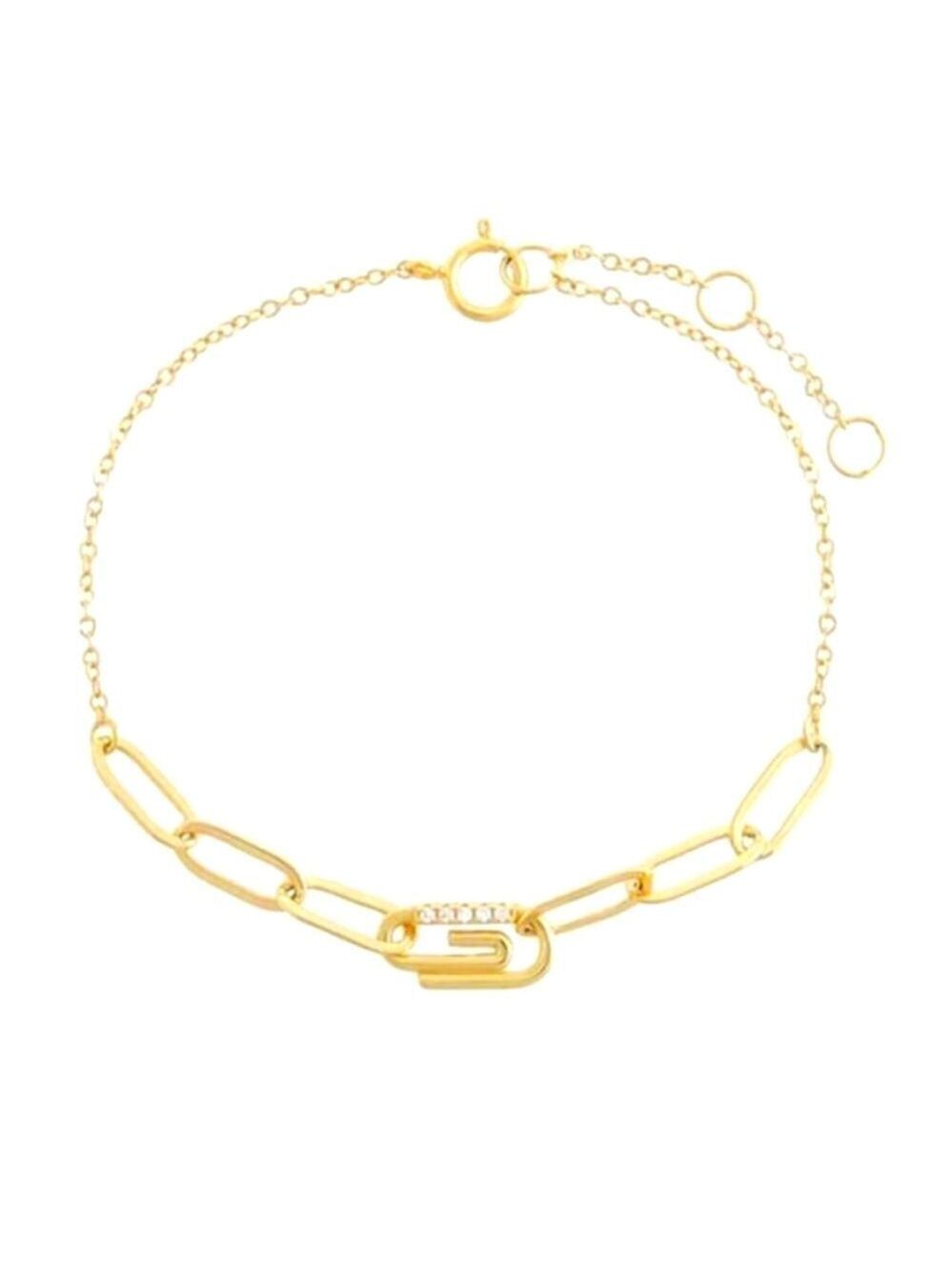 ADINA EDEN Paperclip safety pin pave bracelet NEW SOLD OUT